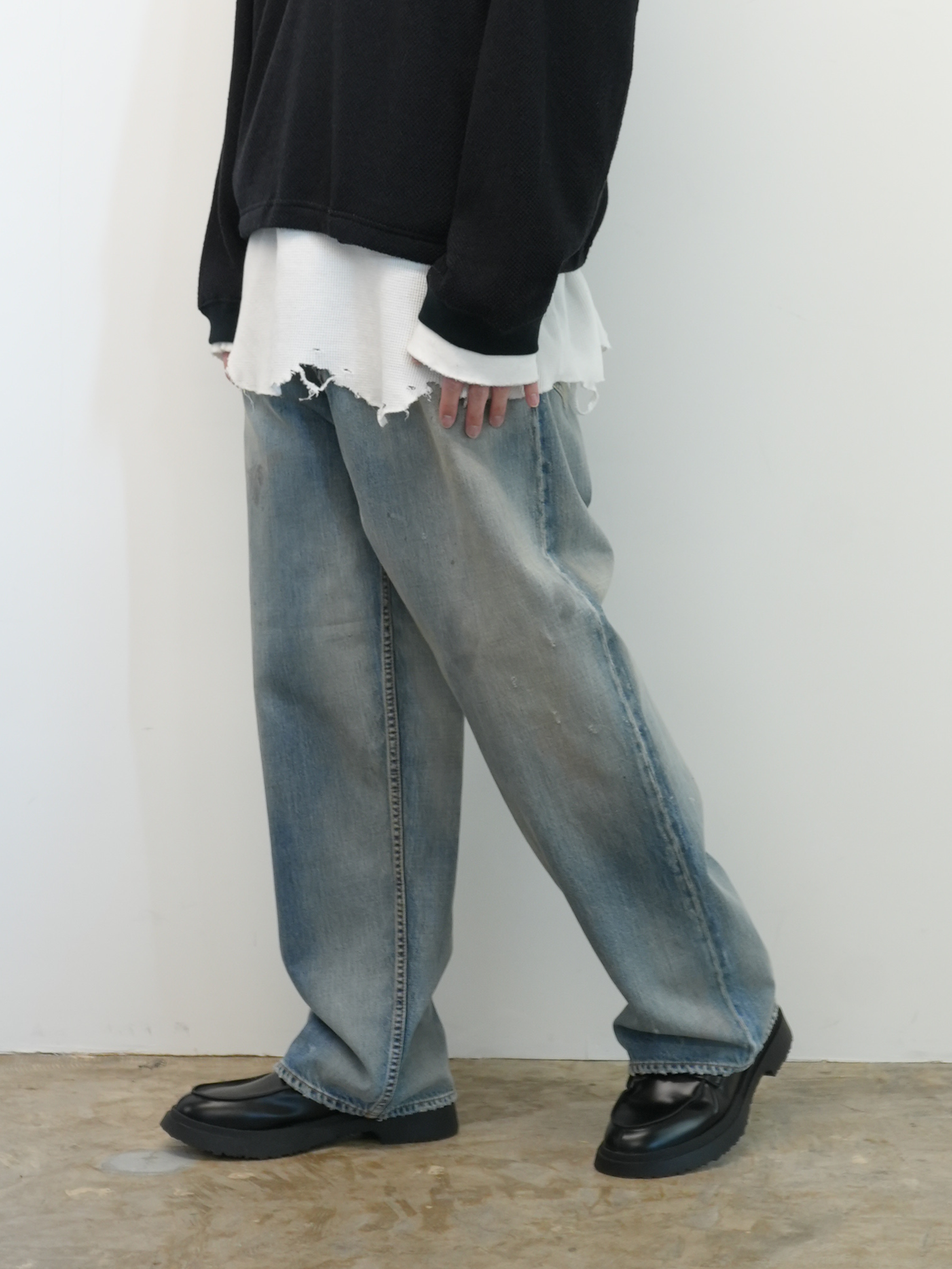 ANCELLM AGING STRAIGHT 5P DENIM PANTS